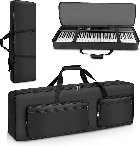 SUNDOY 88-Key Keyboard Case, 10mm Padded Gig Bag with Strap