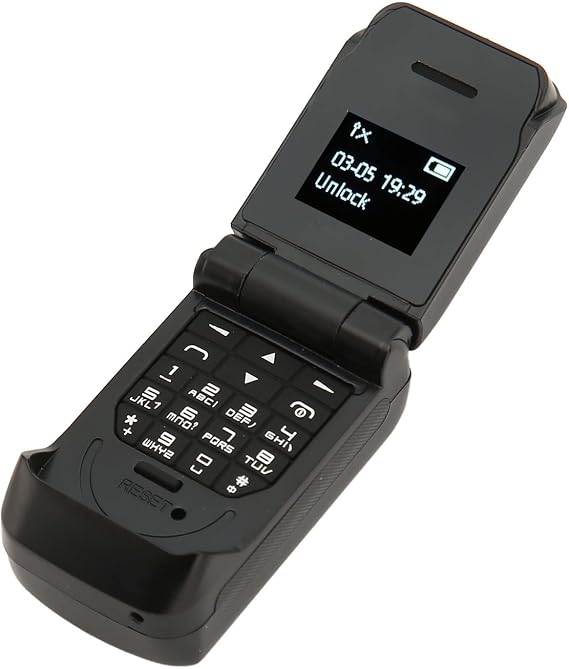 Mini Flip Phone, Unlocked 2G GSM Flip Phone, Mini Bluetooth Mobile Phone for Seniors, Students (Black)