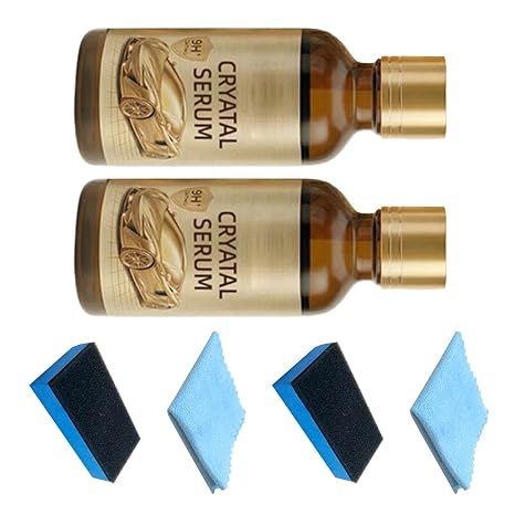 Auto Ceramic Coating for Long Lasting Shines and Water Repellant Finish  with Applicator Sponge and Microfiber Cloth Ceramic Car Polish
