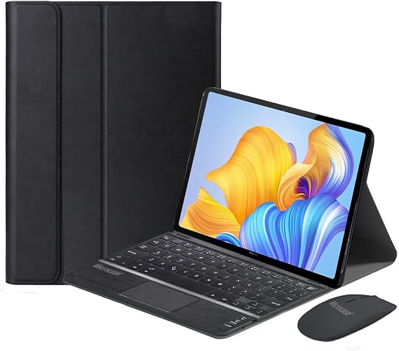 Microcase Honor Pad 8 12 inch Tablet Bluetooth Touchpad Klavye + Bluetooth Mouse + Standlı Kılıf - BKK7 Siyah