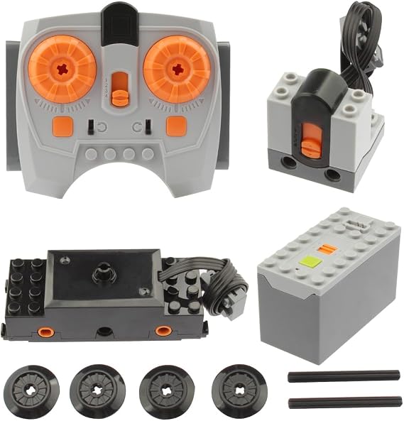 Train Motor Power Functions Set, 4-Piece Train Electric Motor Set, DIY Clamping Blocks, City Railway Modification Accessories