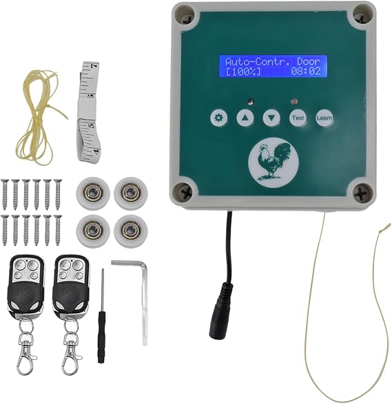 Electric Automatic Chicken Coop Door Opener with Timer, Automatic Door Opener for Chicken Coop, Automatic Sliding Door Opener Remote Control Door Opener and Closer Actuator Motor