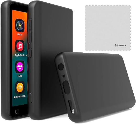 Case for innioasis G1 G3 Mp3 MP4 Player 4.0 inch, Fotosuncy Slim Fit Soft TPU Matte Cover with Cleaning Cloth Black