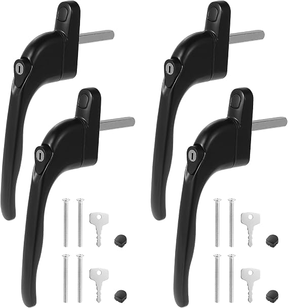 4PCS Window Handle Aluminum Lockable Window Handle Inline Locking