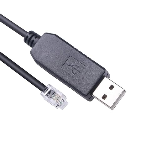 USB to RS232 RJ9 4P4C Console Serial Cable for Ioptron Equatorial IEQ30 Pro CubePro Cube-II SkyGuider Pro emc60 AZ Mount Pro ZEQ25 SmartEQ Pro FT231XS Chipset (16FT, USB to RS232 RJ9)