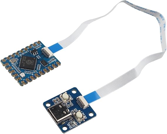 ZDE RP2040-Tiny Mini Development Board Based on Raspberry Pi Microcontroller RP2040 Dual Core Arm Cortex M0+ Processor with USB Port Adapter Board and FPC cable Support C/C++ MicroPython Arduino