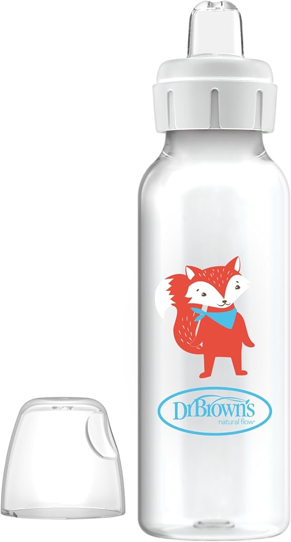 Dr. Brown's 8 oz/250 ml PP Dar AÄÄ±z + Sippy Biberon Bardak, Tilki, Tekli Paket