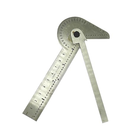 MachEl Multi-Purpose Protractor Square Rule – 5-in-1 Stainless Steel Measuring & Marking Tool with Center Finder, Divider, Drill Point Gauge & Bevel Protractor