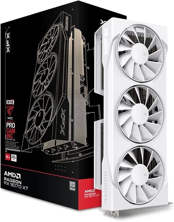 XFX Swift AMD Radeon RX 9070XT Beyaz Üçlü Fan Gaming Edition 16 GB GDDR6 HDMI 3xDP, AMD RDNA™ 4 (RX-97TSWF3W9)