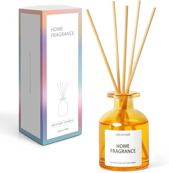 Reed Diffuser 100ml, Lemon Soda Scented with 6 Sticks