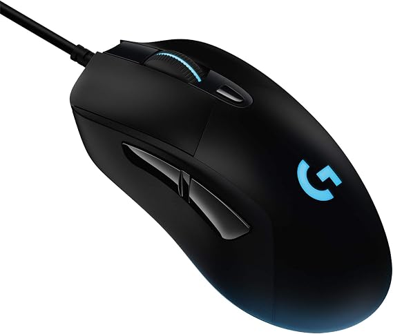 Logitech G403 HERO gaming mouse with HERO 25K DPI sensor, LIGHTSYNC RGB, light weight of 87g and optional 10g weight, PC/Mac - black