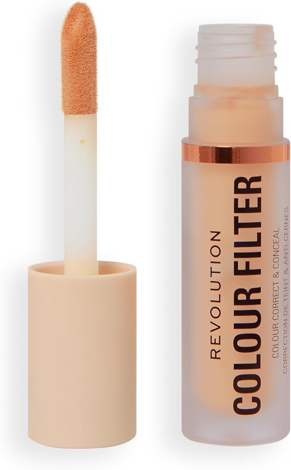 Revolution Colour Filter Correcting Concealer, Buildable Full Coverage Makeup, Soft Matte Finish, Long-Lasting, Vegan & Cruelty-Free, Peach, 4g