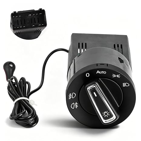 Automatic Headlight Switch with Light Sensor Module Light Sensor Automatic Switch Light Switch with Three Lighting Modes (1s/3s/5s) Replacement with 1C0941531 3BD941531