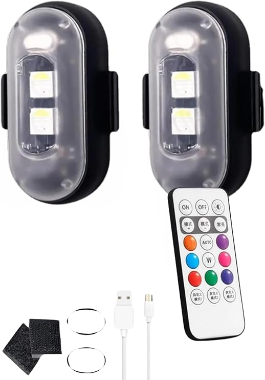 UNICHROME 2-Piece Çakar LED/Charged Mini Led Light/Drone Light/Anti Collision Warning Light with Remote Control