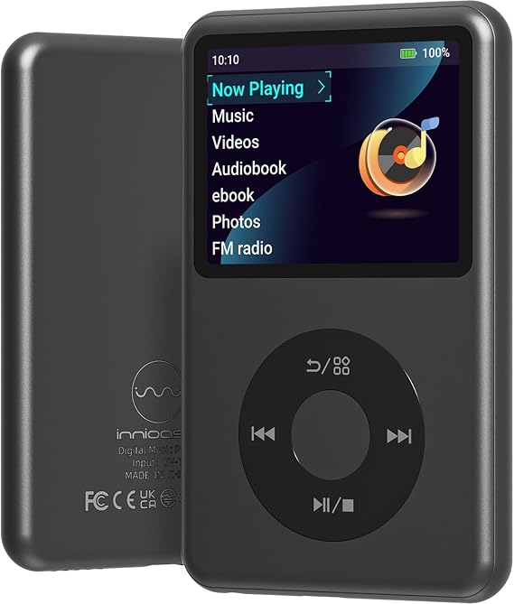 64G Mp3 Player with Bluetooth Innioasis Y1 Video Digital Music Player HiFi Mini Portable Audiobook Mp3 2026 Nice Gift Choice Theme Upgrade Black