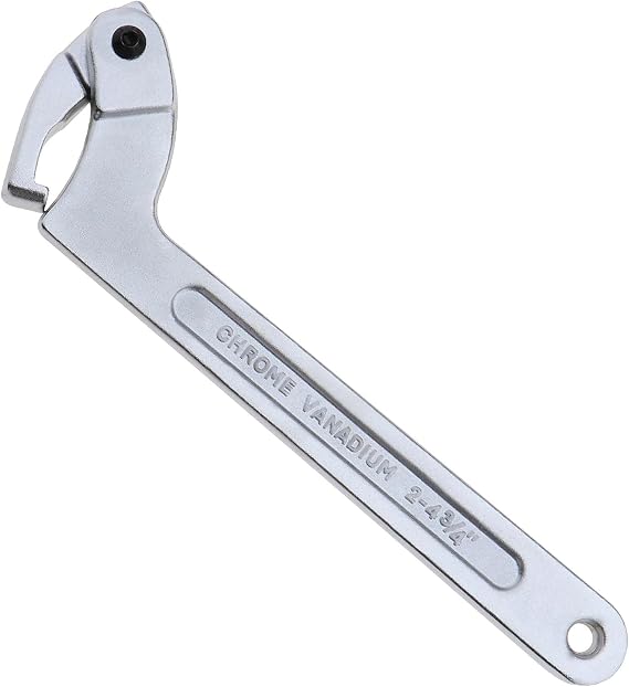 C Spanner Tool Adjustable Hook Wrench 51-121MM 2-4.3/4" Chrome Vanadium