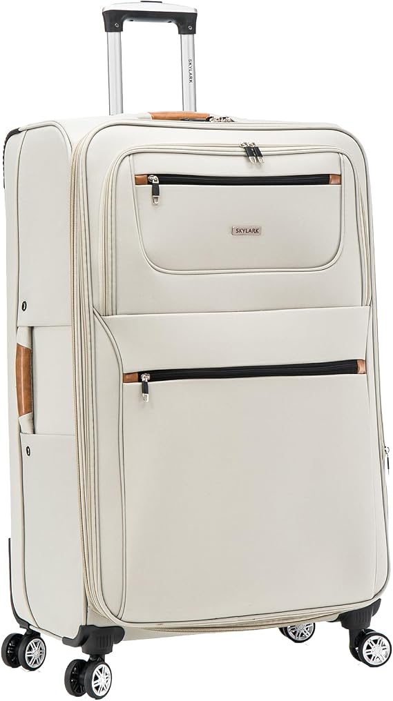 32" Extra Large Suitcase Super Lightweight Luggage 20% Expandable 4 Wheels Spinner 3-Digit Combination Lock Soft Shell Luggage Check in for 30kg
