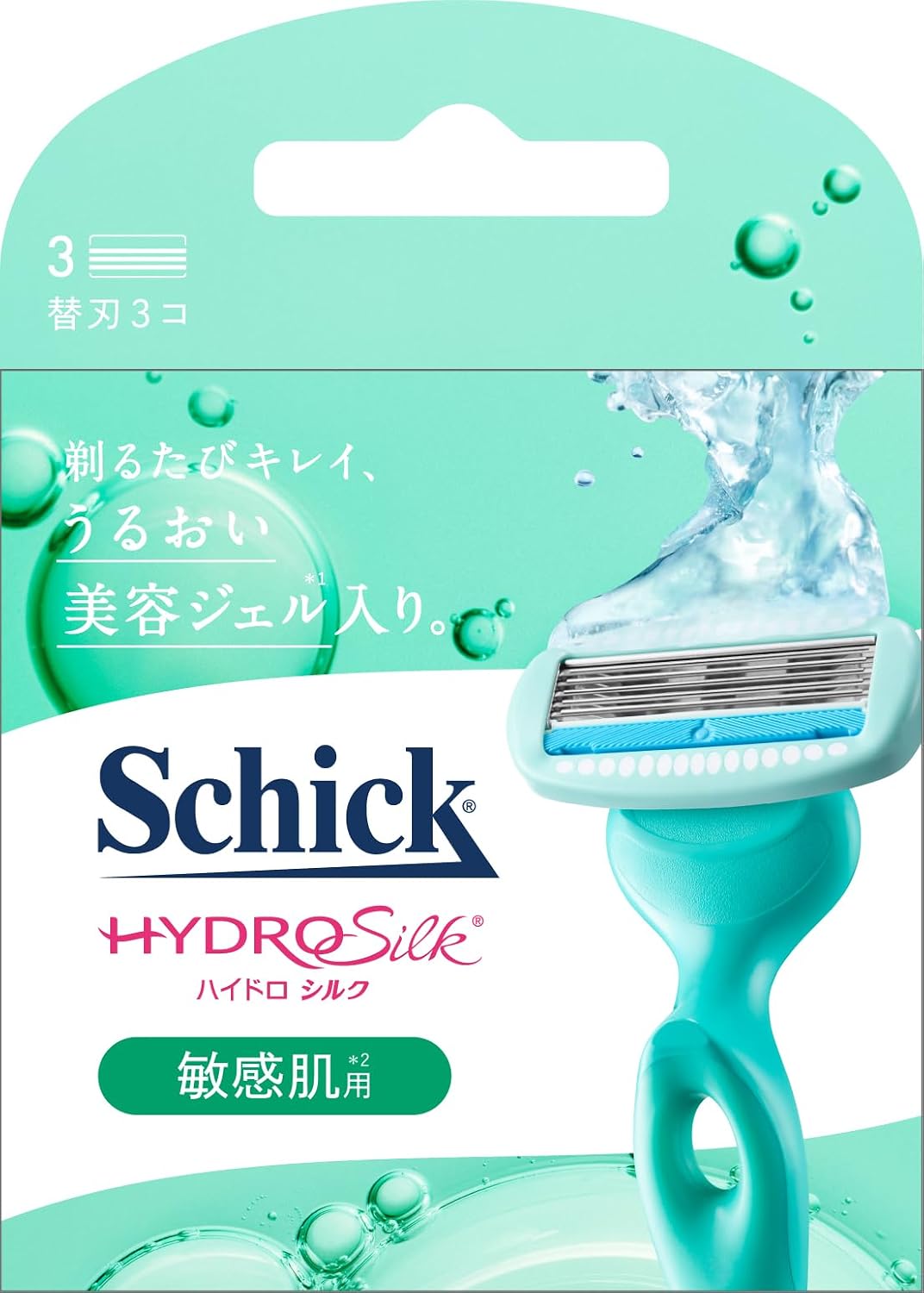 Schick HydroSilk Sensitive Skin Replacement Blades Pack of 3 Razor