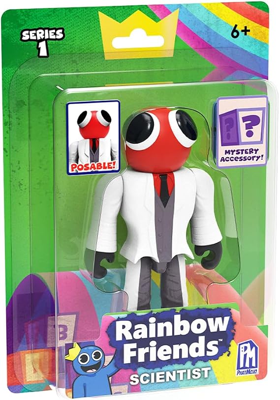Rainbow Friends - Scientist Action Figure 5" Tall Poseable Figure, Series 1, Orange