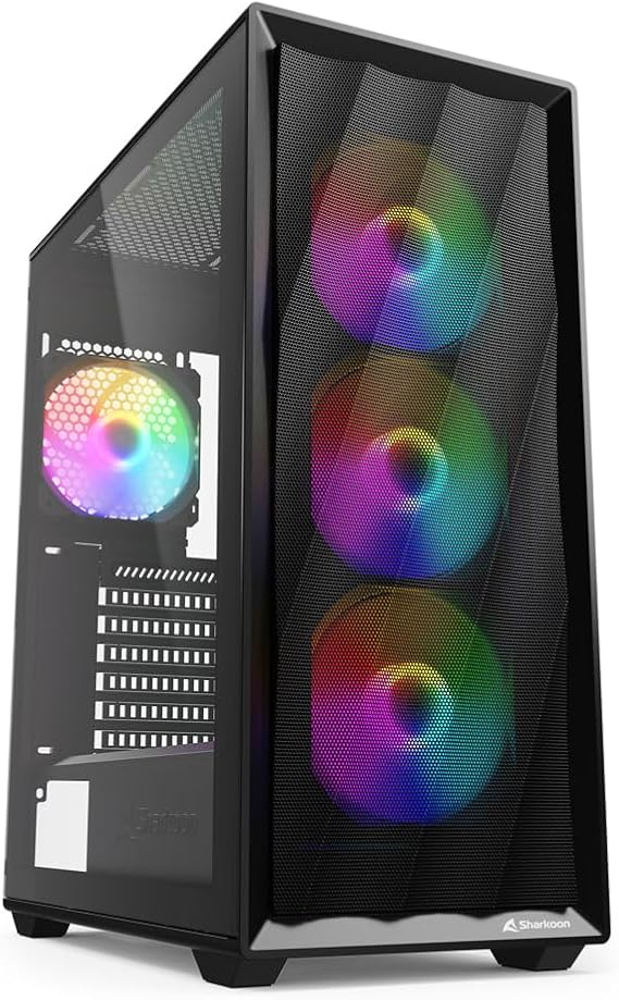 Sharkoon Kasa Mid Tower Psusuz 4xfan Vk4 Rainbow Black
