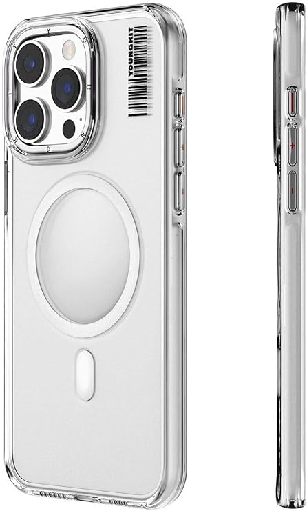 Youngkit iPhone 15 Pro Max Uyumlu Kılıf Magsafe ile Uyumlu Youngkit Crystal Shield Serisi Kapak Şeffaf