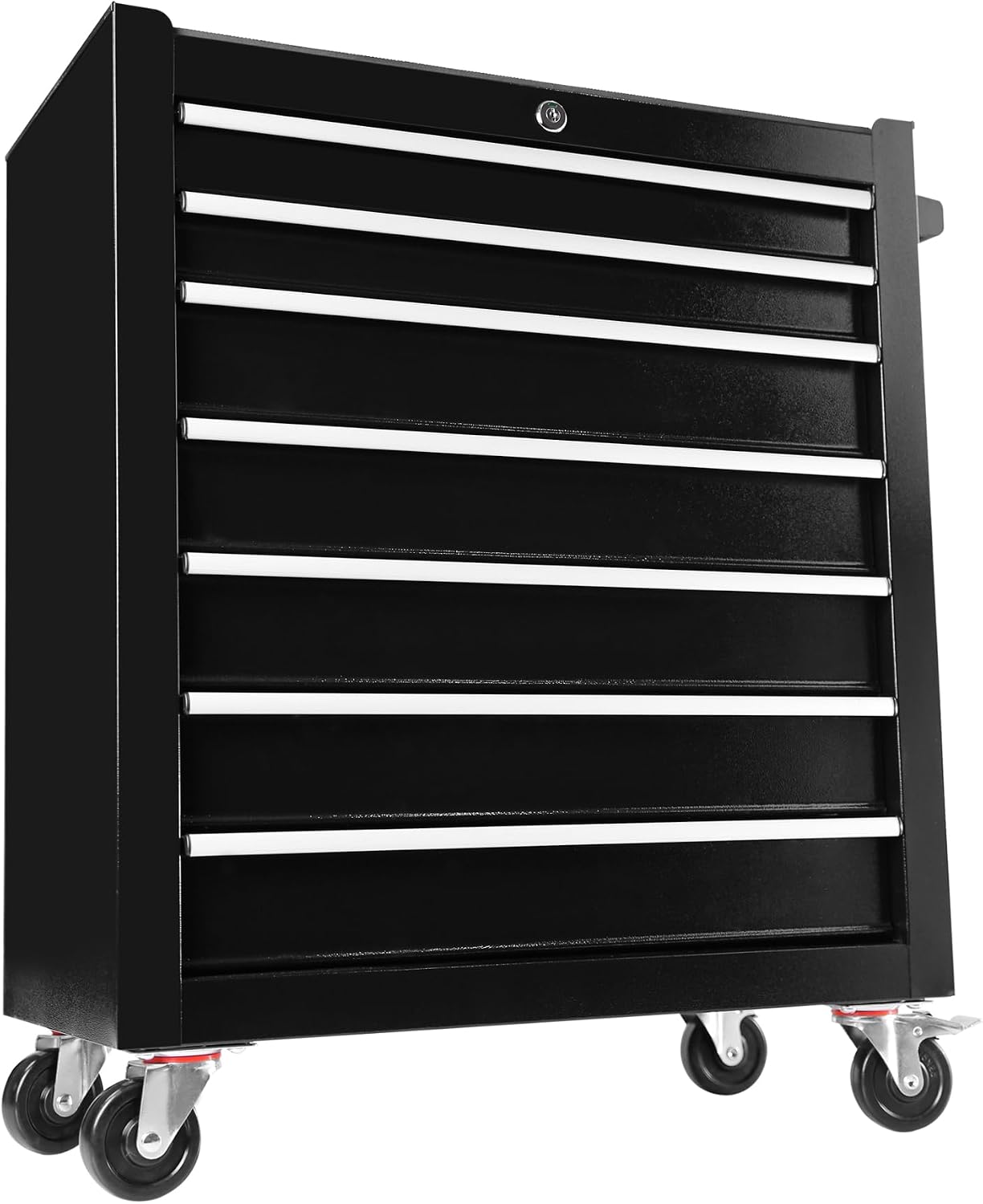 PULLAFUN Rolling Tool Box with 7 Drawers Multifunctional Tool Trolley on Wheels Tool Storage Organiser Cabinets with Key Lock for Garage Warehouse Workshop