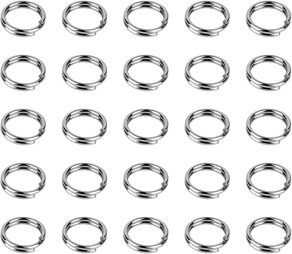 LICQIC Metal Flat Split Key Ring, Key Ring Hoop, 25 Pcs 10 mm
