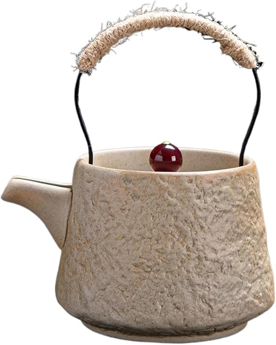 Ceramic Teapot Retro Ceramic Teapot Tea Set Coarse Beam Single Pot(Color 3)