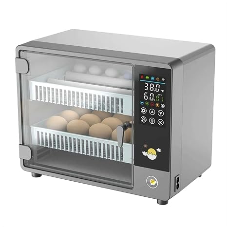 Automatic Incubator 26 Eggs Automatic Egg Incubator with Colour Touch Screen Automatic Egg Rotation Temperature Control Atomised Humidification LED Egg Lamp