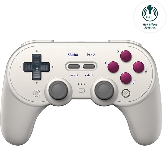 8Bitdo Pro 2 Bluetooth Controller for Switch, Switch 2, Hall Effect Joystick Update, Wireless Gaming Controller for Switch, PC, Android, and Steam Deck & Apple (G Classic Edition)