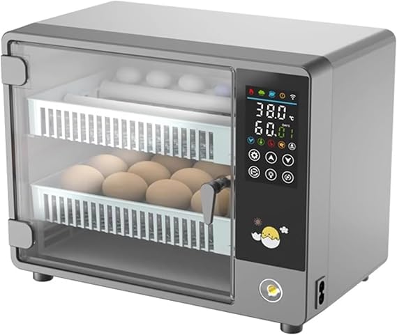 Automatic Egg Incubator with Humidity & Temperature Control, 24 Eggs Capacity, Light, Dual Power, Auto Egg Turner for Hatching Chickens, Ducks, Quails, Turkeys, Pigeons
