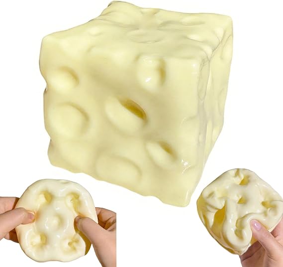 Cheese Squishys Big Squishys Cheese Slow Rising Ultra-Soft,Stress Relief Fidget Novelty Squeeze Toys Gift for Adults & kids 6CM Yellow