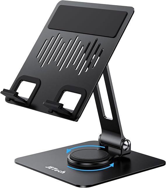 JETech Swivel Tablet Stand for 4-13" Tablets and Phones, Black
