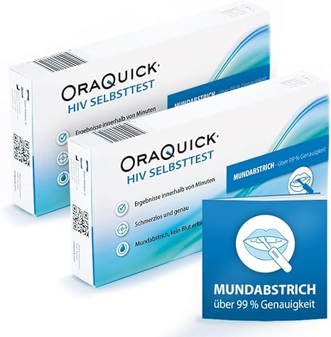 OraQuick HIV Self Test HIV Test for Home with Saliva Test Pack of 2