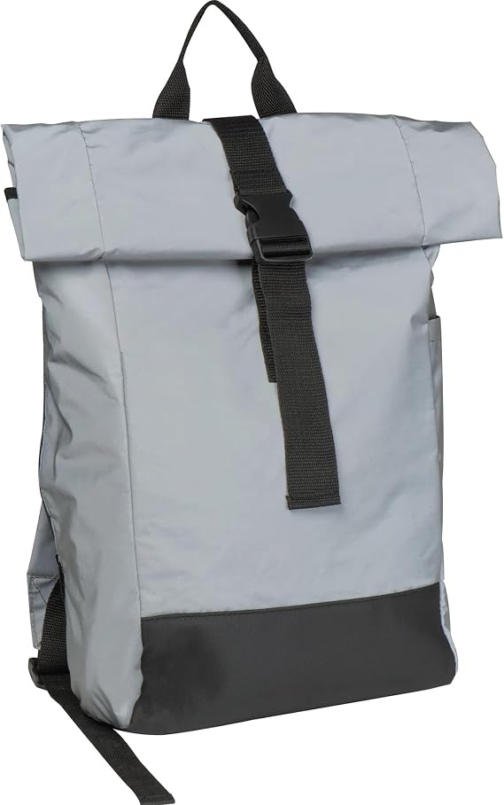 Reflective Rolltop Backpack 15L - Messenger Backpack with Reflective Material & Shoulder Straps - Safety Backpack - Padded Back & Zip