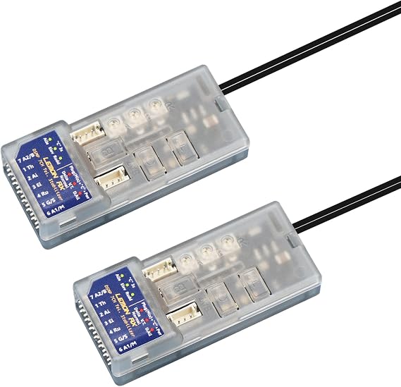 Buddy RC Compatible Spektrum Full-Range DSMP Telemetry Stabilizer， DSMX DSM2 Compatible 7-CH Telemetry Stabilizer Voltage Probe Receiver （2PCS