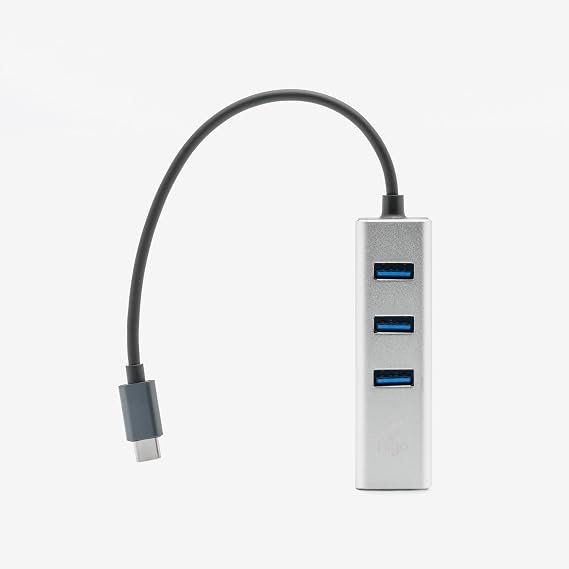 fiigo TYPE-C to LAN ve 3x USB Alüminyum Adaptör Gümüş