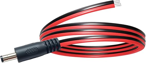 14AWG DC電源延長ケーブル、3.3フィート DCオスプラグジャックから裸線 オープンエンド電源供給交換用修理コード CCTV監視カメラ、監視ルーターなど用 5.5mm x 2.5mm
