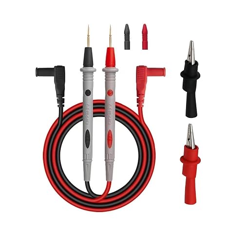 Multimeter Leads Kit, Enhanced CAT III 1000V CAT IV 600V 20A Silicone Test Leads with Alligator Clips & Replaceable Probes for Digital Multimeters
