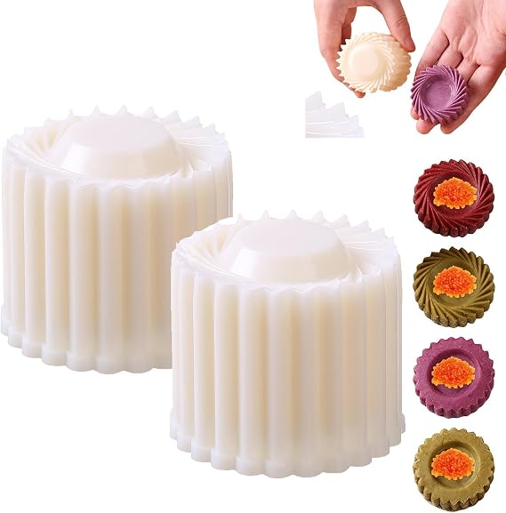 Sunflower Patterned Round Hand-Press Mooncake Mold, 2-in-1 Cookie Shaper