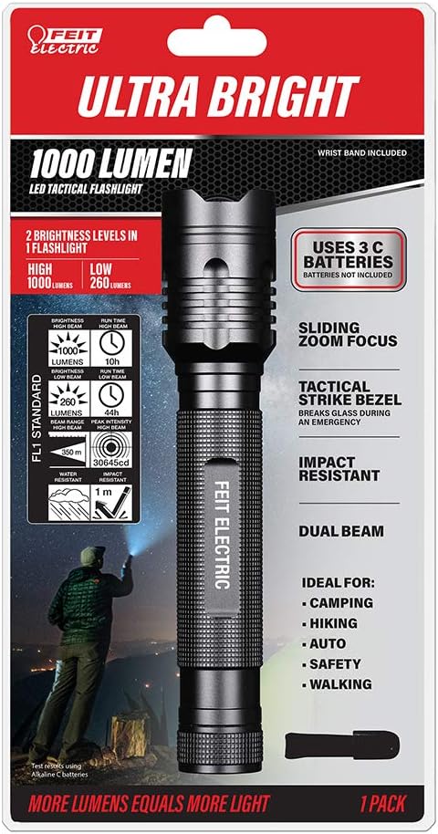 Feit Electric FL-Flashlight, Aluminum, Black
