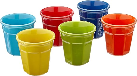 Bialetti Ceramic Espresso Cup Set - Multi Coloured (6pk)