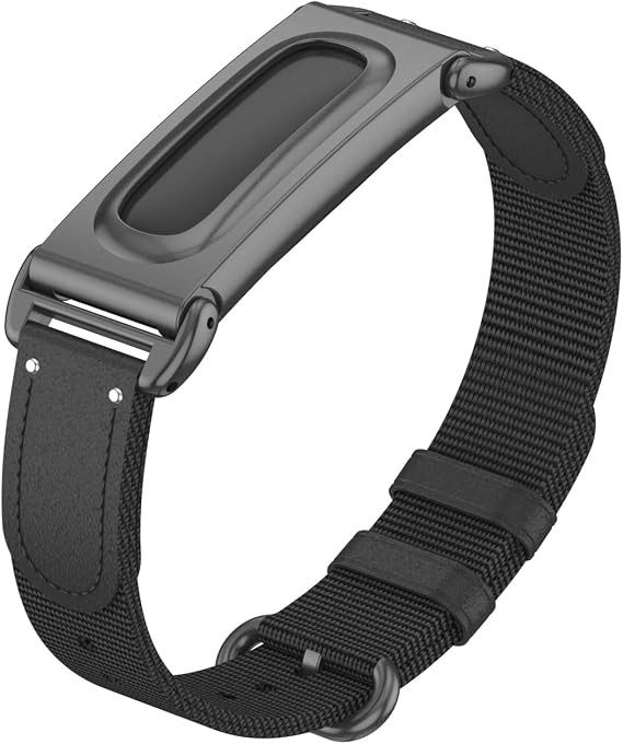 ナイロン&PUレザーバンド Google Fitbit Airバンド対応 ソフトで通気性のある調節可能なストラップ Fitbit Airストラップ用 軽量 一日中快適 男女兼用