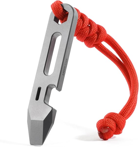 KEEPO LINK Titanium EDC Pry Bar with Bottle Opener, Wrench & Ruler, OLT03