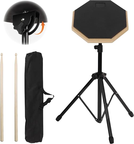 rloao Drum Practice Pad Set, Double Sided Silent Rubber Drum Pad 8"