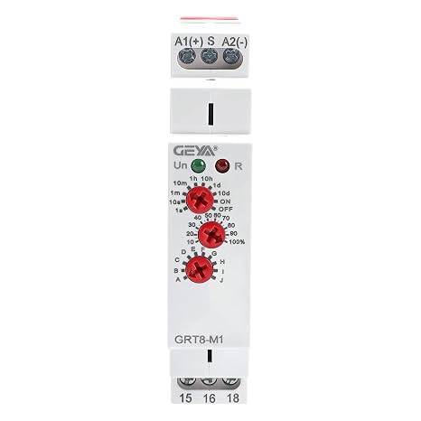 GEYA 16A Multifunction Time Relay 10 Function Choices AC/DC12V-240V 1 Output Control Relay(GRT8-M1,AC/DC12V-240V)