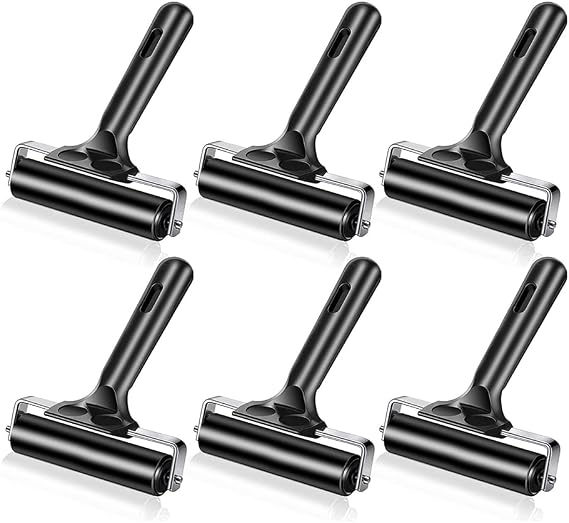 6Pcs for Crafting 2.2 and 4 Inch Roller Vinyl Roller Tool for Printing Printmaking Art Crafting Inking Blocks Stamping
