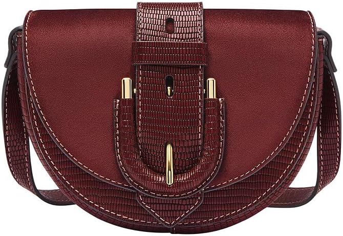 Fossil women's bag Harwell, lizard effect embossed leather small flap crossbody, l: 16.5 cm, w: 5.1 cm, h: 11.4 cm, ZB1939243