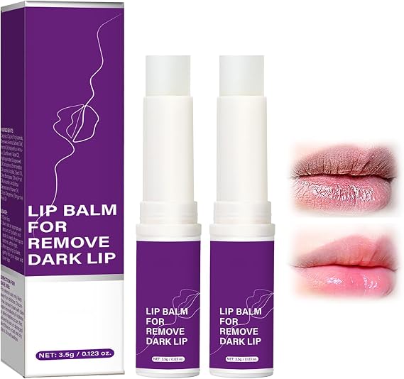 2PC Lip Lightening for Dark Lips, Deep Moisturization Lip Balm,Natural Ingredients Lip Balm for Dry Cracked Lips,Long Lasting Smooth Lip Repair,Lip Salve for All Skin Types