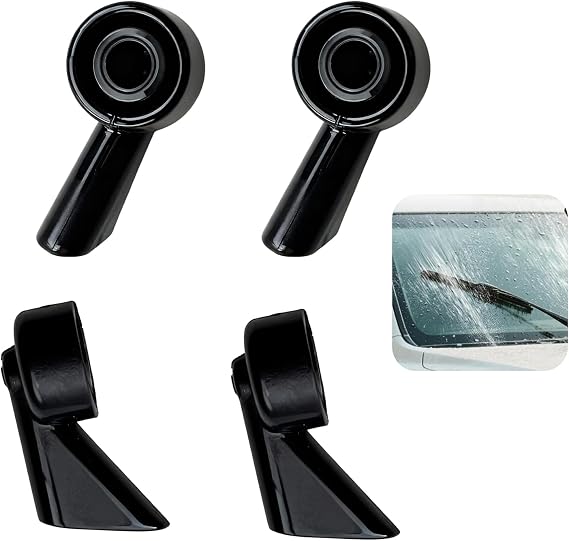 4PCS Rear Windshield Wiper Washer Nozzles, Double Hole Windscreen Washer Jets, Replacement Wiper Spray Jet Nozzles for A1 A3 A4 A6 S4 Q3 Q7, Durable Rear Window Washer Jet Kit, Washer Jets